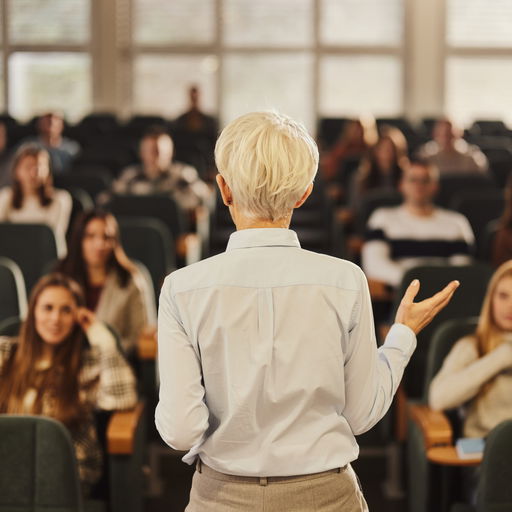 professorin-hoersaal.jpg A female professor in an auditorium