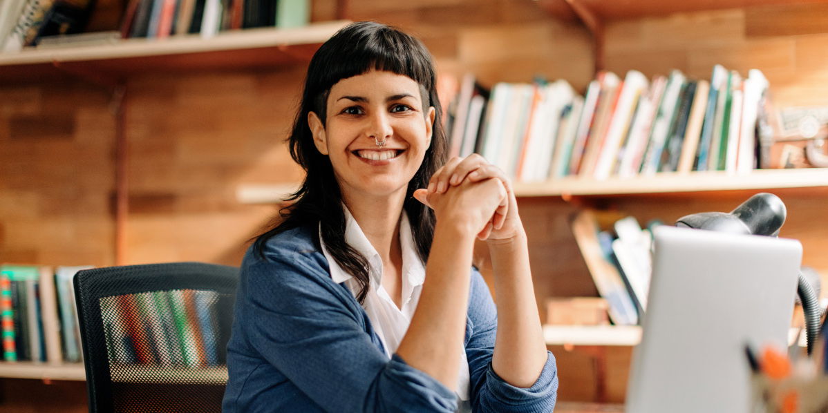Working woman in her home office
